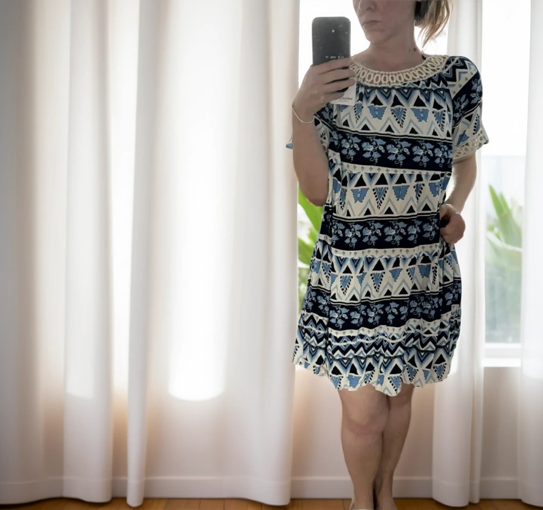 Tunika Obleka s čipko Modra UNI velikost-trgovinadanija.si